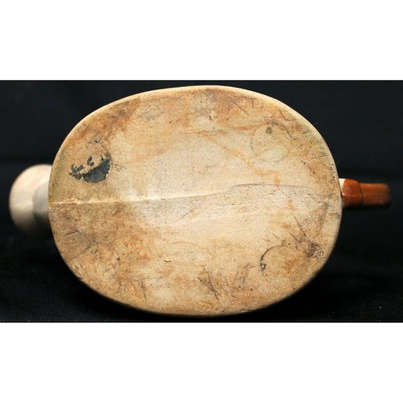 Pottery Watering Can Planter Small Beige Tan Clay Floral Green Glaze Accents - Picture 9 of 9